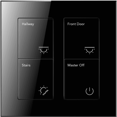 Black Nova ALBA in York Black (Glass), ALBA Collection, Push-Button Keypads