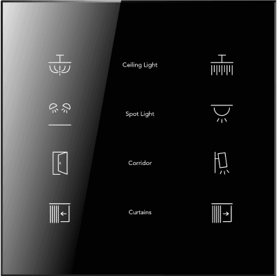 Black Nova ARIA in York Black (Glass), ARIA Collection, Glass Touch Keypads