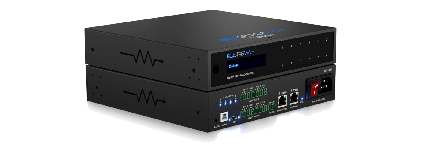 Blustream Dante in Matte Black, Audio-over-IP, Dante®