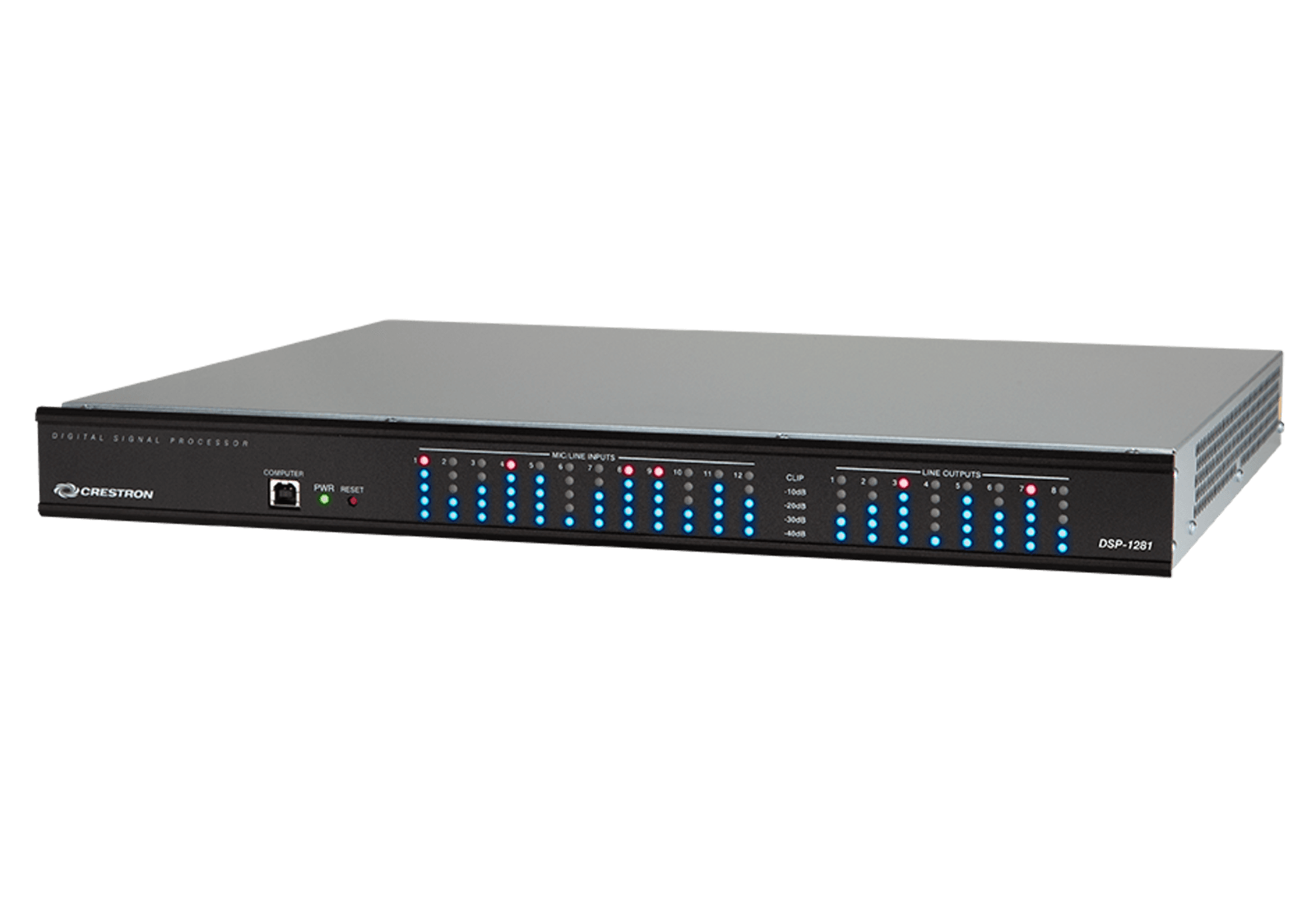 Crestron DSP-1281 in Black, Crestron Avia™ 12×8 DSP with Dante®