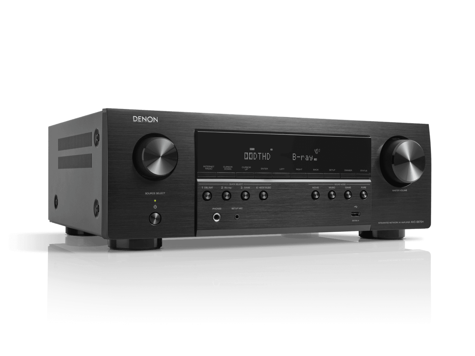 Denon AVC-S670H in Black, 5.2 Channel 8K AV Amplifier